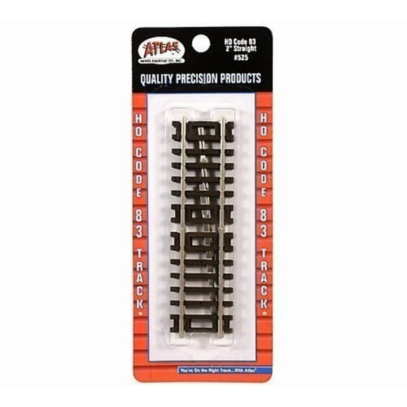 Atlas - Code 83 Snap Track - Straight Sections -- 2" 5.1cm pkg(4) - HO
