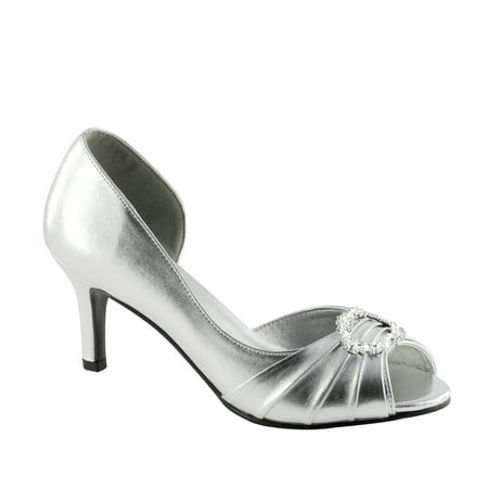 Touch Ups Womens Ivanna Pump, Silver,5 M US