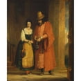 thumbnail image 3 of Gilbert Stuart Newton 20x23 Black Modern Framed Museum Art Print Titled - Shylock and Jessica from the ‘Merchant of Venice,’ II, II, 3 of 5