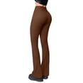 thumbnail image 3 of kpoplk Womens Pants Yoga High Waist Sports with Pocket Pilates Fitness Flare Leggings for Women Coffee,S, 3 of 4
