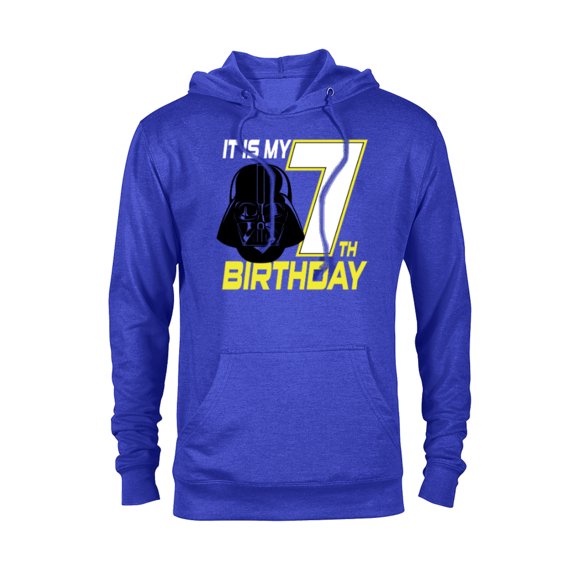 Star Wars Darth Vader 7th Birthday - Pullover Hoodie for Adults - Customized-Royal Heather