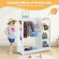 thumbnail image 5 of Gymax Kids Dress Up Storage Armoire with Mirror and Shelves (White), 5 of 9