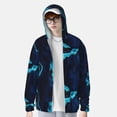 thumbnail image 2 of Balery Blue Marble And Gold Sudadera ligera de manga larga con capucha y protección solar UPF 50+ para hombre y mujer, ideal para pesca y running-XX-Large, 2 of 7