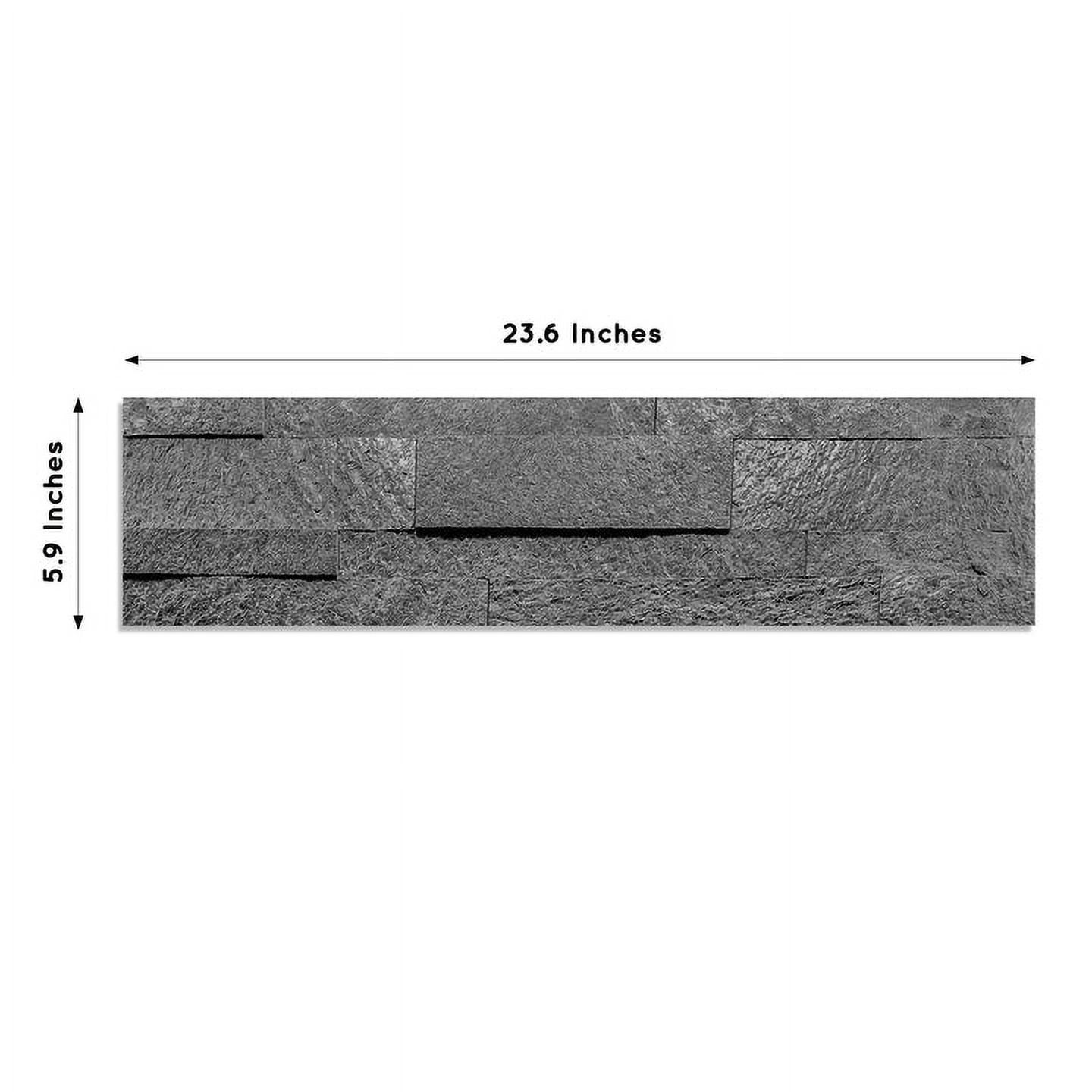 Oslo Smoke - Self-Adhesive 3D Peel & Stick Stacked Natural Stone Tiles [Pack of 10]
