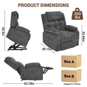 LEGAHOME Power Lift Recliner for Elderly, Electric Easy Stand Assist Lift Chair without Heat and Massage, Senior Recliner Chair Home Theater Recliners for Living Room, 350 lbs Capacity, Gray