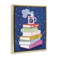 thumbnail image 2 of Stupell Industries Contemporary Book Stack & Cozy Mug Gold Floating Frame Canvas Art, 17 x 21, by Vanessa Stoilova, 2 of 8