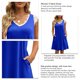thumbnail image 5 of Vestido Informal Con Cuello En V Para Mujer, Vestido Informal De Verano Con Cuello En V, Dobladillo Suelto, Bolsillos Laterales, Poliuretano Suave Para Vacaciones YLSHRF Otros, 5 of 6
