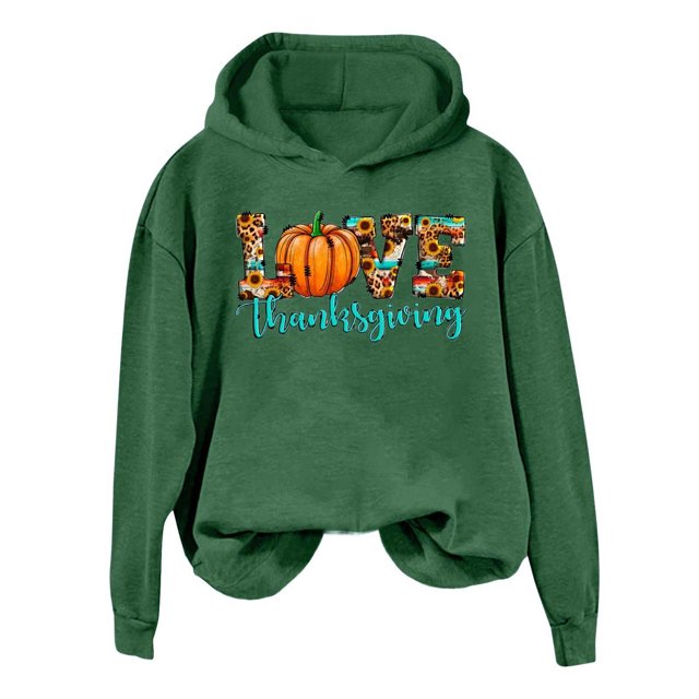 WEAIXIMIUNG Sweat à Capuche pour Femmes Robe de l'Action de Grâce Graphique Décontractée Pull Confortable pour Célébrations de Vacances