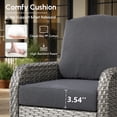 thumbnail image 6 of Vcatnet 5 Pieces Outdoor Patio Furniture All-weather Wicker Conversation Set with Fire Pit Table for Garden,Poolside,Black, 6 of 7