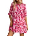 thumbnail image 1 of Vestido casual estampado de media manga con cuello redondo y moda de verano para mujer Fridja  bnh2134, 1 of 5