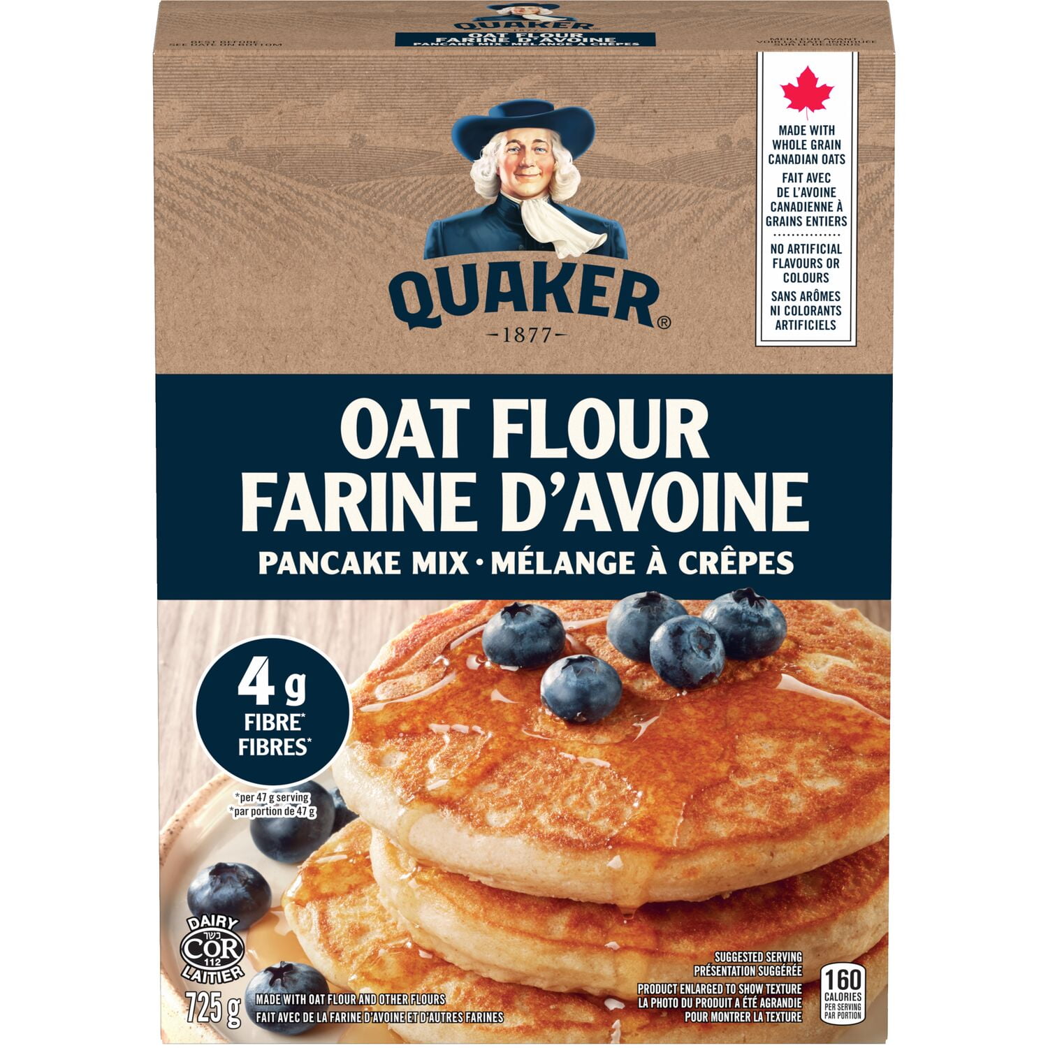 Quaker Farine d'avoine mélange à crêpes 725 g.