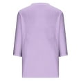 thumbnail image 4 of BangWanChi 3/4 Length Sleeve Womens Tops Women's Fashion Casual V-neck 3/4 Sleeve Top, 4 of 5