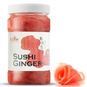 Fusion Select Sushi Ginger - Natural Sliced Gari, Organic Pickled Ginger for Sushi - No MSG, Non-GMO - Spicy, Sour, Sweet & Salty Taste Notes - Side Dish For Sashimi, Sushi Ingredients - 12oz