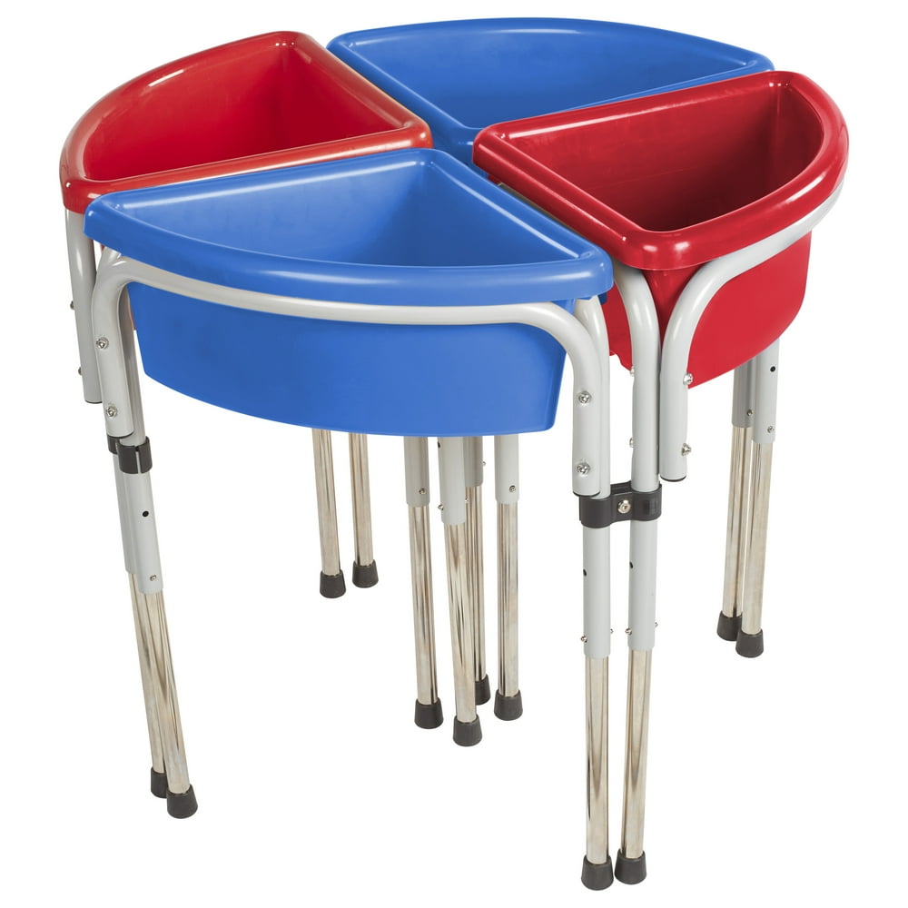 4 Station Round Sand and Water Table with Lids
