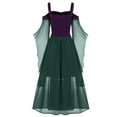 thumbnail image 4 of QATAINLAV Womens Halloween Gothic Witch Corset Dress Casual Cold Shoulder Layered Ruffle Dress Batwing Sleeve Cosplay Party Dresses, Army Green, XXL, 4 of 5