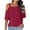 Wine, variant on AherBiu Summer Tops for Women Short Sleeve One-Shoulder Casual Loose Fitted Tunic Top Shirts Blouse