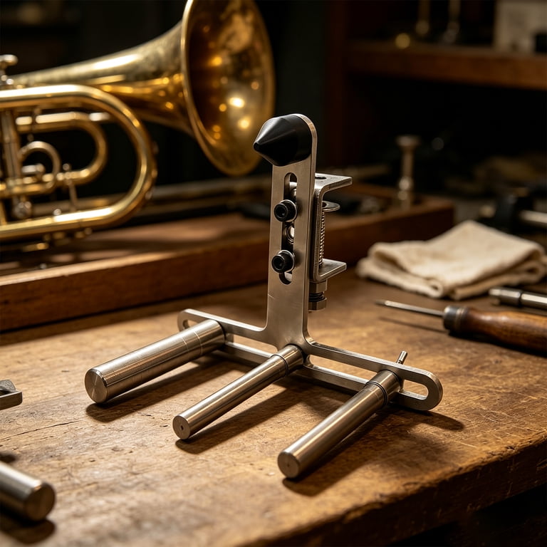 French Horn Trumpet Slide Maintenance Tool Metal Clamp Stand with Three ...