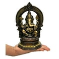 thumbnail image 3 of eSplanade Brass Laxmi Lakshmi Ganesh Ganesha Idol Murti Statue Sculpture - 9.75" Inches, 3 of 7