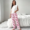 thumbnail image 2 of Conjuntos de pijamas con estampado de amor para mujer, ropa de dormir de moda coreana para dormir, pantalones de manga corta, traje informal para casa, primavera y otoño, 2 of 5
