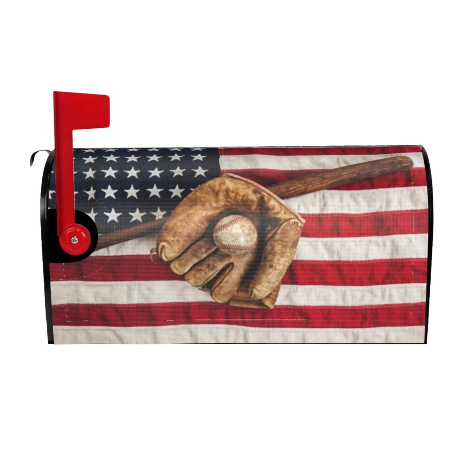 PHELIKA Vintage American Flag Baseball Bat Mailbox Covers