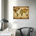 thumbnail image 4 of ONETECH Vintage World Map Wall Art Canvas Picture Large Antiqued Map of The World Canvas Painting Artwork Prints for Office Wall Decor Home Living Room Decorations Framed Ready to Hang, 4 of 5