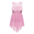 thumbnail image 2 of LiiYii Kids Girls Sequined Lyrical Ballet Dance Dress Sleeveless Cutout Back Irregular Tulle Skirt Pink 6, 2 of 7