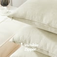 Deconovo Faux Linen 18x18 Pillow Cases, Cream Cushion Covers Set of 4