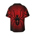 thumbnail image 2 of JUNZAN Mens Casual Button Down Shirts Short Sleeve Spider on the Web Print Shirt-X-Large, 2 of 7