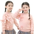 thumbnail image 6 of Esaierr Kids Baby Girls Spring Fall Sweatshirt Toddler Long Sleeve Pullover Sweatsuit Bow Comfort Warm Fleece Sweater,Sizes 1-9t, 6 of 7