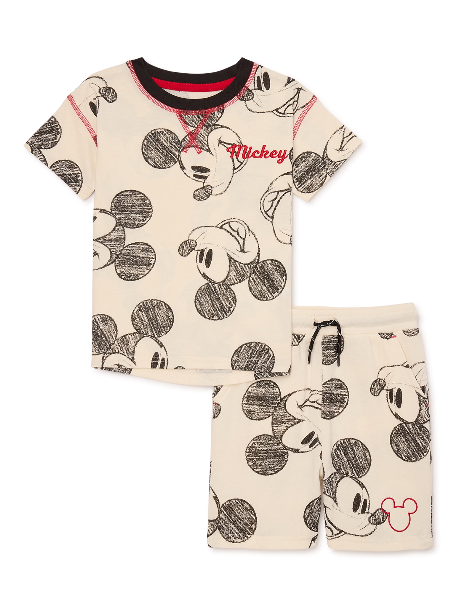 Mickey Mouse Toddler Boys Short Sleeve T-Shirt and Shorts Set, 2-Piece, Sizes 12M-5T