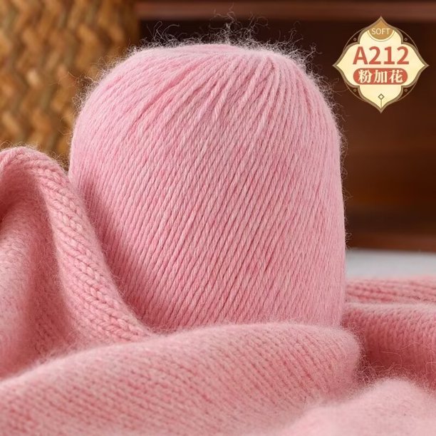 Nvzi 1 rollo de lana para tejer (6 ovillos), rosa. Hilo de ganchillo de alta calidad para proyectos de manualidades, hilo de felpa suave, adecuado para tejer y hacer ganchillo, duradero.