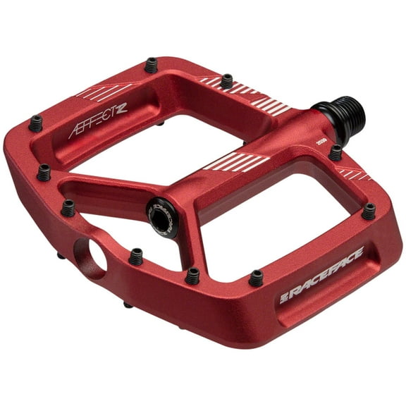 RaceFace Aeffect R Platform MTB Pedals 9/16" Aluminum Body Removable Pins Red