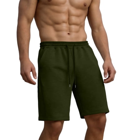 VV AVEORS 2026 Men S Baggy Sweat Shorts Casual Gym Workout Shorts With Pockets Wide Leg Pleated Baggy Beach Shorts Army Green XL