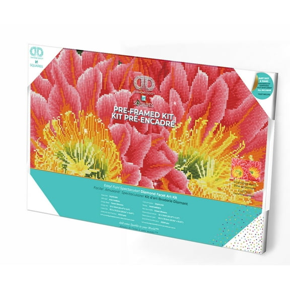 Diamond Dotz Desert Blooms - Pre-Framed Kit Flower Diamond Painting Kits for Adults - Diamond Art Kits a Relaxing Creative Craft Kit with Dotz Gems 20.4"x12.6"