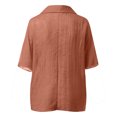 thumbnail image 5 of Tops for Women under $5 3/4 Sleeves Lapel V-Neck Solid Color Casual T-shirt Blouses for Women 2025 Trendy T Shirts Orange XL, 5 of 5