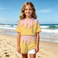 thumbnail image 2 of MEZZALL Boys Ice Cream Print 2 Piece Outfit Set, Chocolate Short Sleeve O-Neck T Shirt & Shorts Matching Set, Soft Lightweight Summer Casual Little Kids Toddler Boys Classic Clothes Sets, 2 of 4