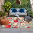 thumbnail image 2 of Red Apples Outdoor Rug for Patio/Deck/Porch, Non-Slip Large Area Rug 5 x 7 Ft, Spring Summer Fruits Modern Art Indoor Outdoor Rugs Washable Area Rugs, Reversible Camping Rug Carpet Runner, 2 of 8