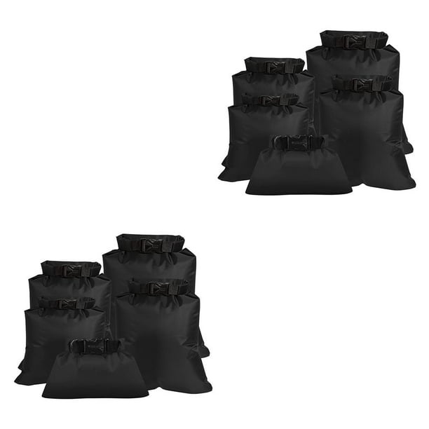 Soidarity Paquete de 5 bolsas secas impermeables kayak pesca Drifting paquete al aire libre portátil ciclismo camping viaje saco negro Negro 2piezas Soidarity CBP214930
