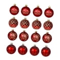 thumbnail image 4 of 16 piezas de adornos de bolas de Navidad Adornos colgantes para árbol de Navidad con colgantes Rojo, 4 of 9
