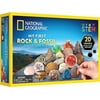 NATIONAL GEOGRAPHIC Rock & Fossil Collection - Rock Collection for Kids, 20 Rocks and Fossils with Shark Teeth, Agate, Rose Quartz, Jasper, Coral, & More, Great STEM Science Kit for Boys and Girls