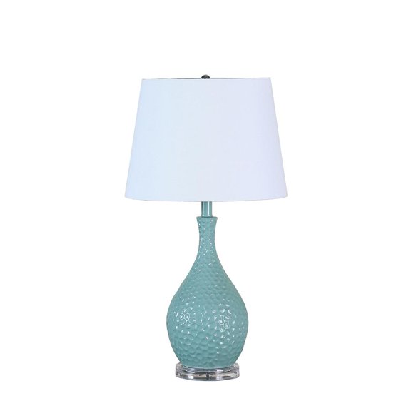 ORE International 28" Teal Telli Pebble Mid-Century Resin Table Lamp