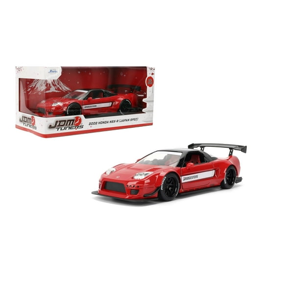 2002 Honda NSX-R RHD "Bridgestone" Red with Black Top and White Stripes "JDM Tuners" Series 1/24 Diecast Model Car by Jada