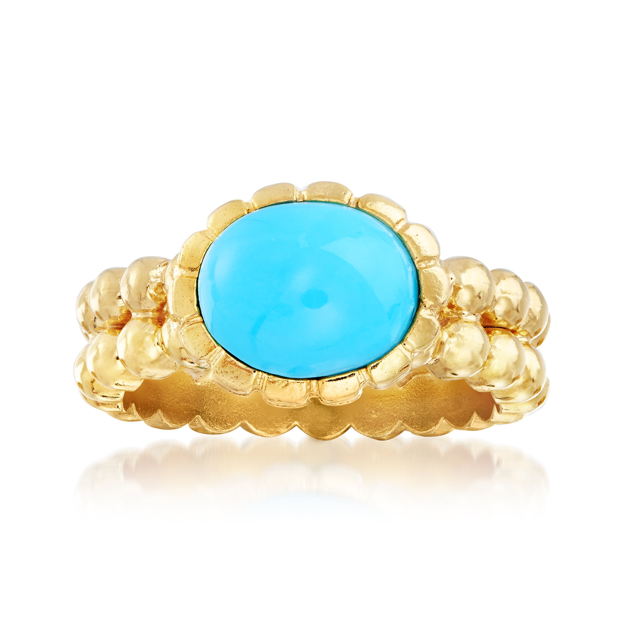 Ross Simons Ross Simons Italian Turquoise Double Row Beaded Ring In