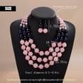 thumbnail image 4 of 3-layered Crystal Beads Cluster Necklace with Earrings 20s Flapper Necklace Accessories Fashion Costume Accessories for Women (Pink), 4 of 6