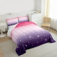 thumbnail image 3 of Castle Fairy Starry Sky Girl Boy 3 Pieces Queen Comforter Set,Universe Galaxy Ultra Soft Bedding Sets,Abstract Gradient Ombre Bedding Comforter Set Breathable,Breathable Home Decor,Reversible, 3 of 8