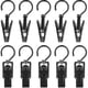 thumbnail image 1 of 20 Pack Hook Accessory Clips - Plastic Hangers with Clamp and Notches Rotating Hooks Clips for Shoes/Boots Black, 1 of 5
