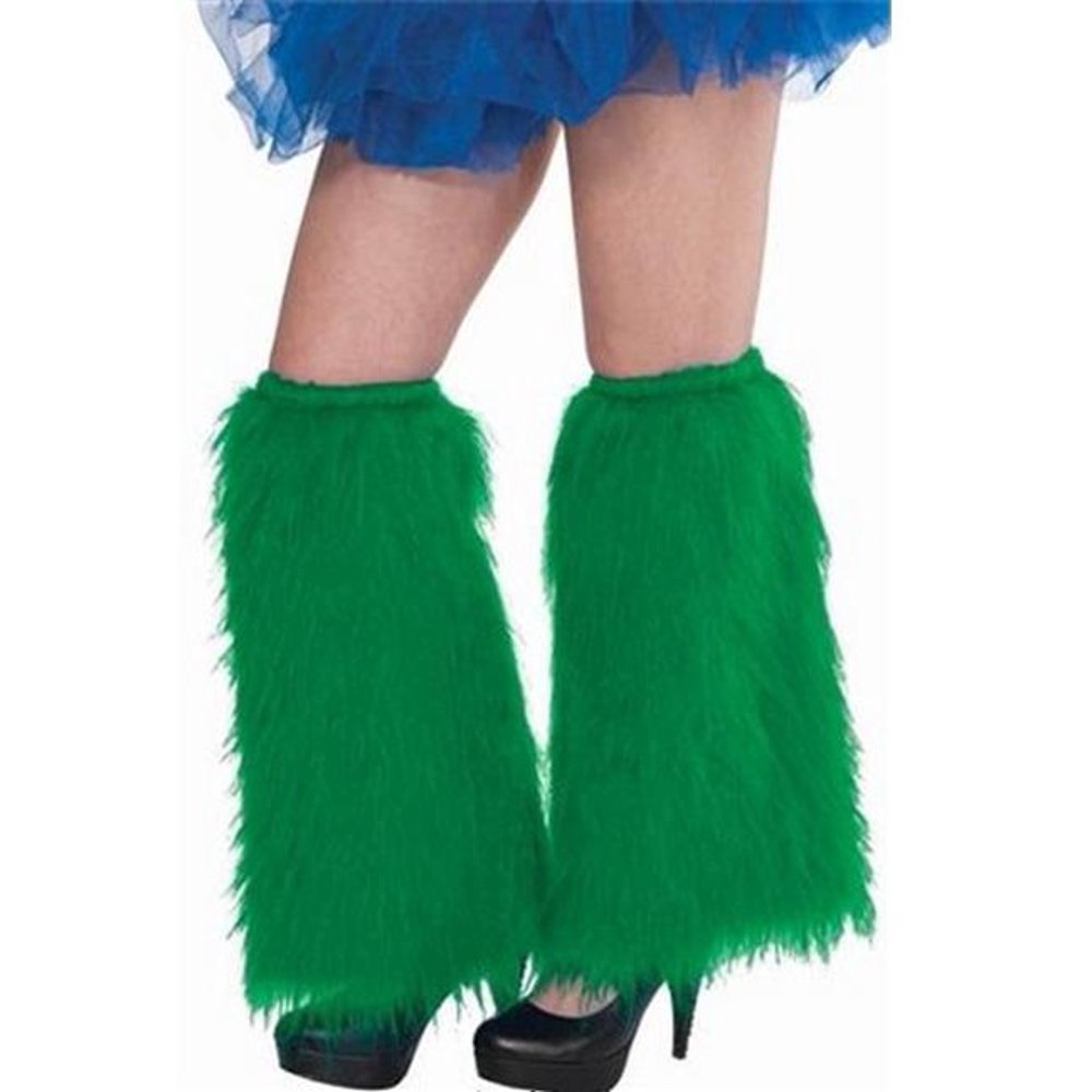 Green Plush Leg Warmers