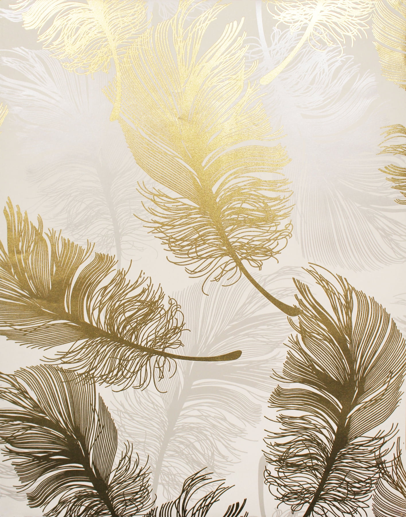 Advantage Clemente Gold Foil Feather Wallpaper