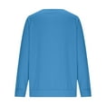 thumbnail image 5 of Womens Dressy Casual Tops with Buttons Solid Color V Neck Long Sleeve Lightweight Sweatshirt Pullover Tshirts (3XL, Blue), 5 of 6