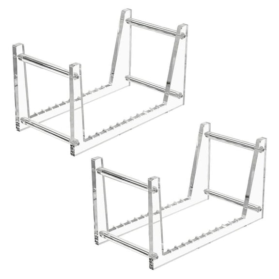 2X Clear Vinyl Record Stand Holder for Desktop Album Storage, Acrylic Vinyl Record Shelf Display 50,2 x Vinyl Record Storage Holder,Transparent